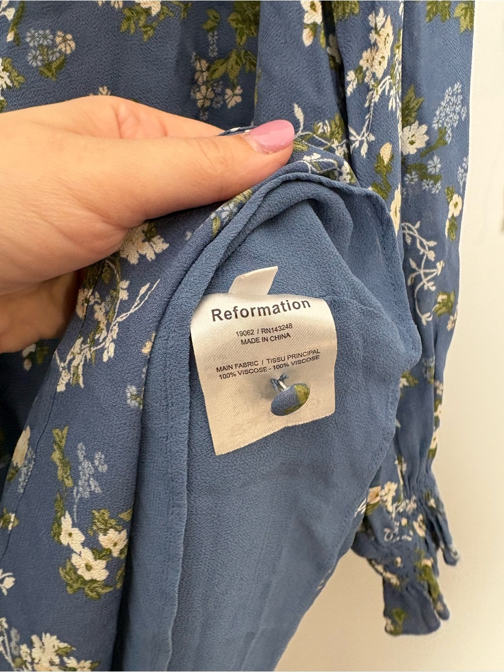 Reformation Jourdan Blue Floral Midi Dress - Picture 5 of 9